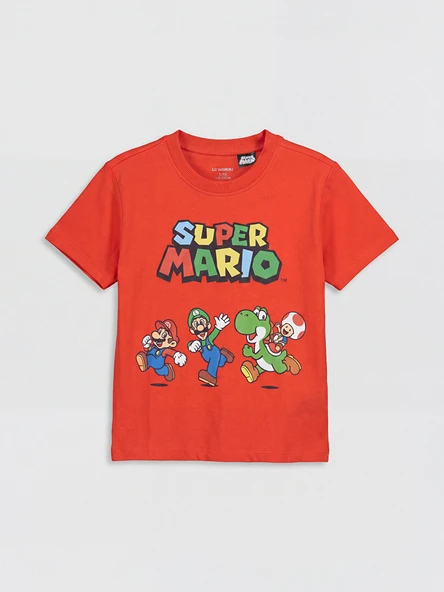 LCW Kids Kırmızı Mario Baskılı Erkek Çocuk Tişört ürün görseli 1