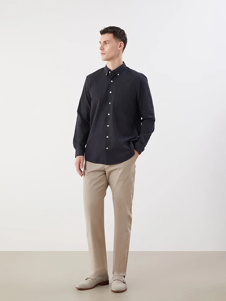 LCWAIKIKI Classic Bej Standart Kalıp Gabardin Erkek Chino Pantolon ürün görseli 1