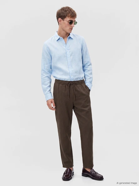 LCW Vision Kahverengi Regular Fit Armürlü Erkek Pantolon ürün görseli 1
