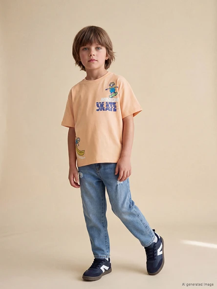 LCW Kids Turuncu Erkek Çocuk Minions Baskılı Tişört ürün görseli 1