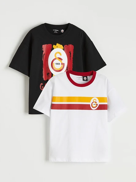 LCW Kids Beyaz Galatasaray Baskılı Erkek Çocuk Tişört 2'li ürün görseli 1