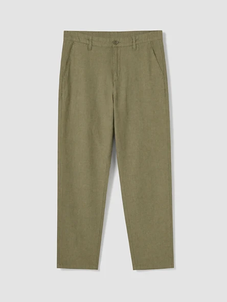 LCWAIKIKI Classic Bej Regular Fit Keten Karışımlı Erkek Chino Pantolon ürün görseli 1