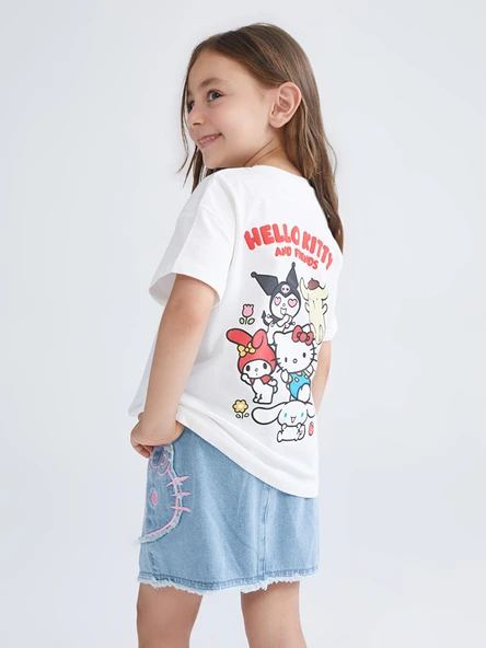 LCW Kids Beyaz Hello Kitty Baskılı Kız Çocuk Tişört ürün görseli 1