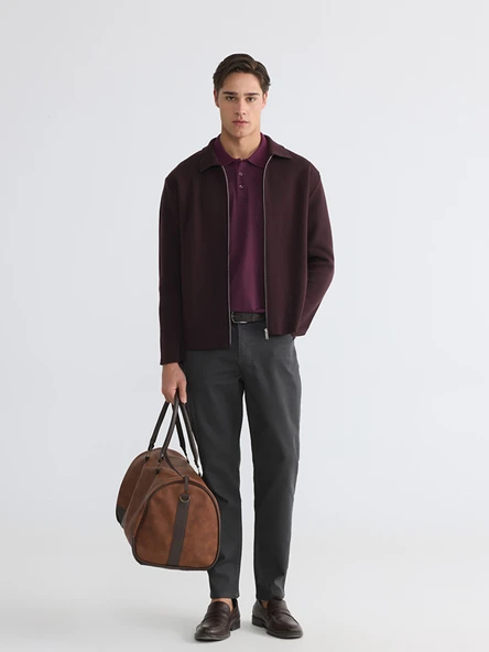 LCWAIKIKI Classic Antrasit Rahat Kalıp Gabardin Erkek Chino Pantolon ürün görseli 1