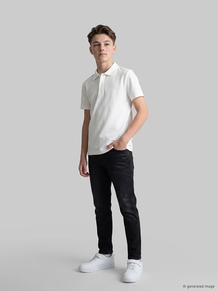 LCW Kids Beyaz Polo Yaka Erkek Çocuk Tişört ürün görseli 1