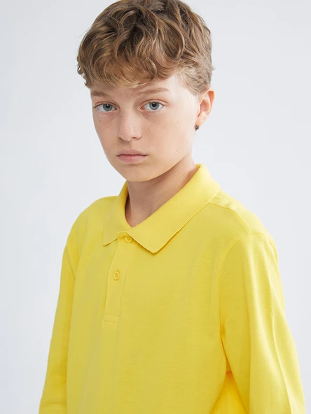LCW Kids Sarı Polo Yaka Erkek Çocuk Tişört ürün görseli 1