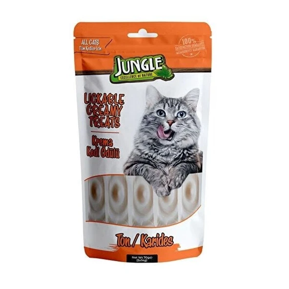 Jungle Krema Kedi Ödül Maması Ton-Karides 5x14 Gr ürün görseli 1