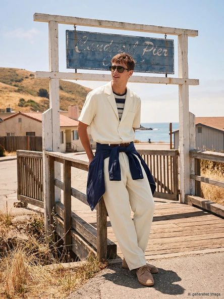 LCW Vision Beyaz Regular Fit Erkek Pantolon ürün görseli 1