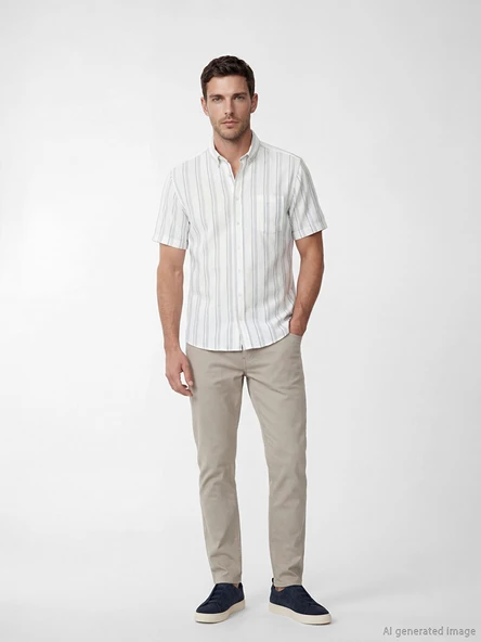 LCWAIKIKI Classic Bej Dar Kalıp Gabardin Erkek Chino Pantolon ürün görseli 1