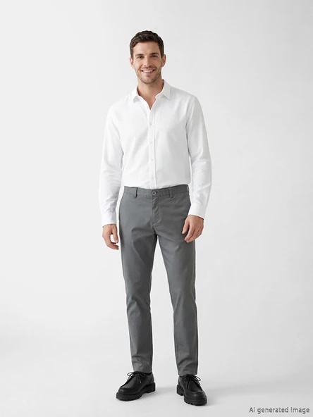 LCWAIKIKI Classic Yeşil Dar Kalıp Erkek Chino Pantolon ürün görseli 1