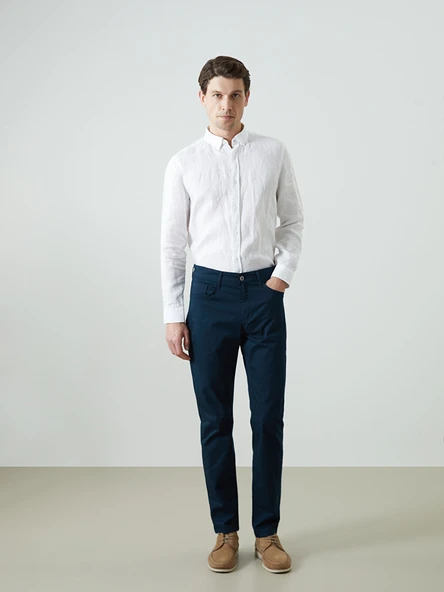LCWAIKIKI Classic Lacivert Dar Kalıp Gabardin Erkek Chino Pantolon ürün görseli 1