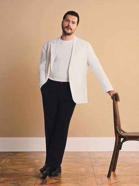 LCW Vision Siyah Regular Fit Erkek Pileli Pantolon ürün görseli 1
