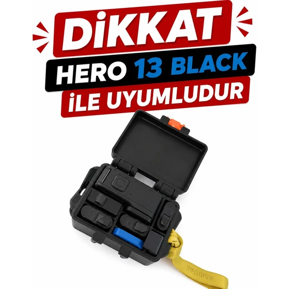 Aksiyon Kamera ve Aksesuar Saklama Kutusu Sert Plastik Düzenleyici Taşıma Kutusu Çok Bölmeli Organizer Hero 13 Black Uyumlu ürün görseli 1