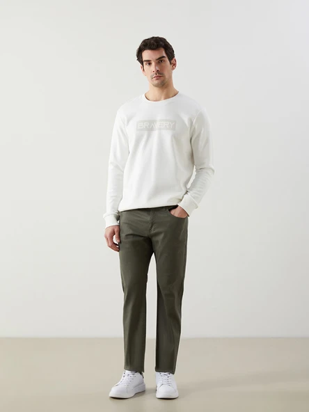 LCWAIKIKI Classic Haki Dar Kalıp Erkek Chino Pantolon ürün görseli 1