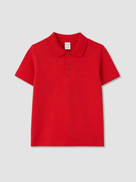 LCW Kids Kırmızı Polo Yaka Erkek Çocuk Tişört ürün görseli 1