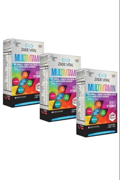 Zade Vital Multivitamin 30 Kapsül 3 Adet ürün görseli 1