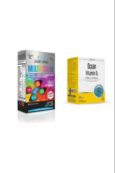 Ocean D3 1000 Iu 50 Ml Damla+Zade Vital Bitkisel 30 Kapsül ürün görseli 1