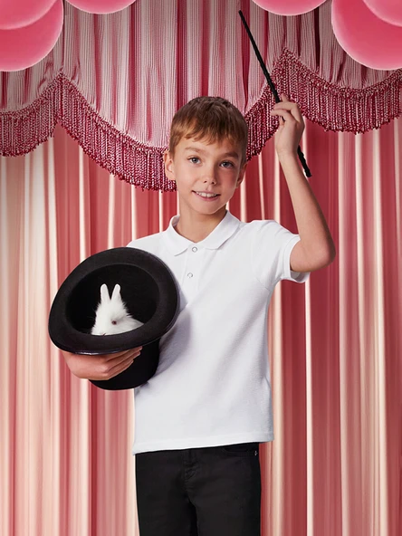LCW Kids Beyaz Polo Yaka Dokulu Erkek Çocuk Tişört ürün görseli 1