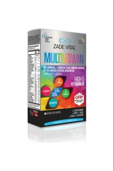 Zade Vital Multivitamin 30 Kapsül ürün görseli 1