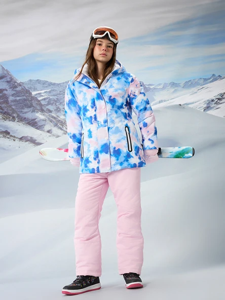 LCW Kids Pembe Beli Lastikli Kız Çocuk Kayak Pantolonu ürün görseli 1
