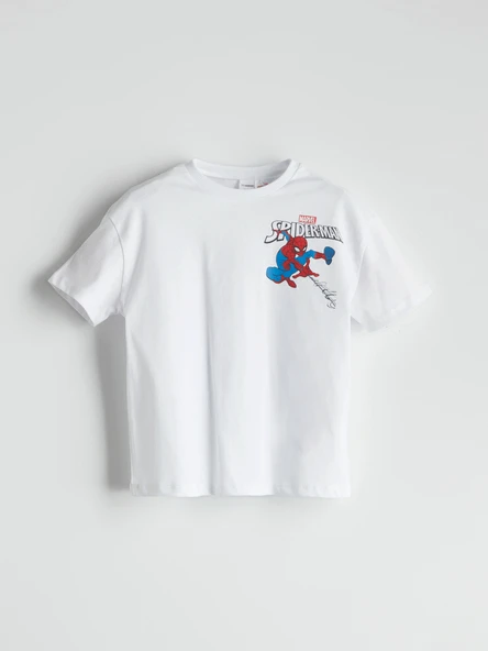 LCW Kids Beyaz Spider-Man Baskılı Erkek Çocuk Tişört ürün görseli 1