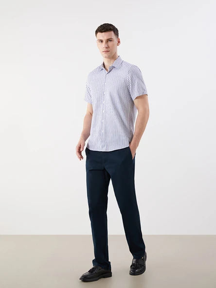 LCWAIKIKI Classic Lacivert Standart Kalıp Gabardin Erkek Chino Pantolon ürün görseli 1