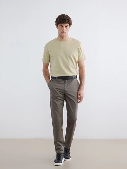 LCWAIKIKI Classic Haki Dar Kalıp Erkek Chino Pantolon ürün görseli 1
