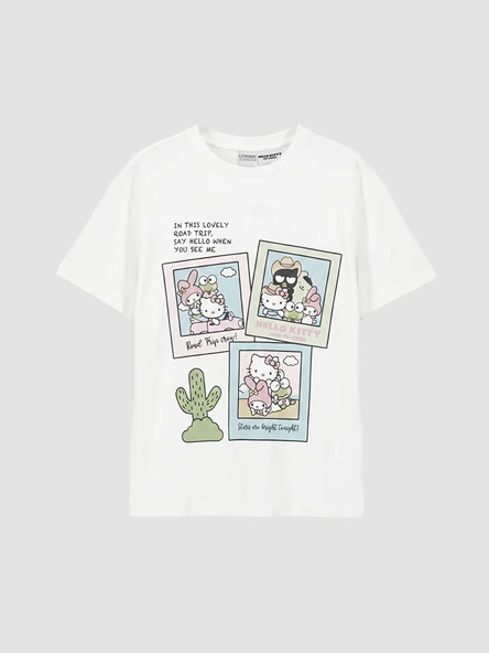 LCW Kids Beyaz Hello Kitty Baskılı Kız Çocuk Tişört ürün görseli 1