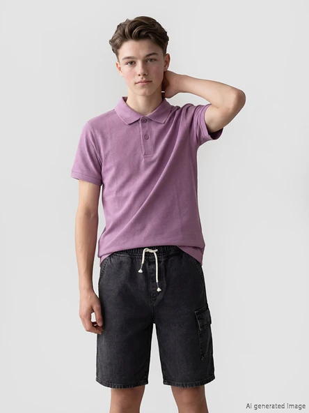 LCW Kids Mor Polo Yaka Erkek Çocuk Pike Tişört ürün görseli 1
