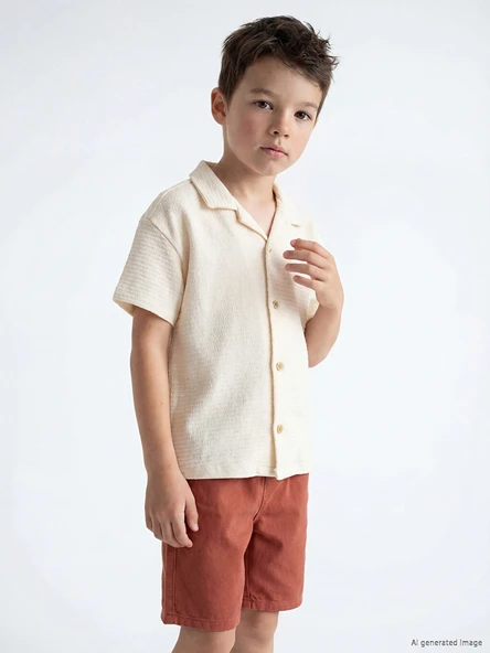 LCW Kids Ekru Erkek Çocuk Gömlek ürün görseli 1