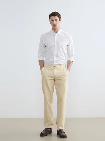 LC WAIKIKI Bej Standart Kalıp Erkek Chino Pantolon ürün görseli 1
