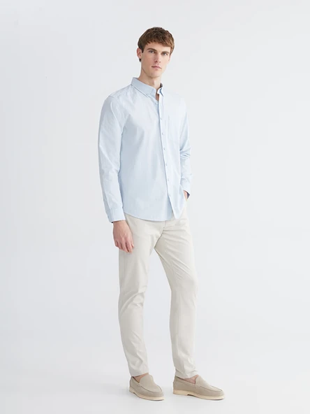 LCWAIKIKI Classic Bej Dar Kalıp Gabardin Erkek Chino Pantolon ürün görseli 1