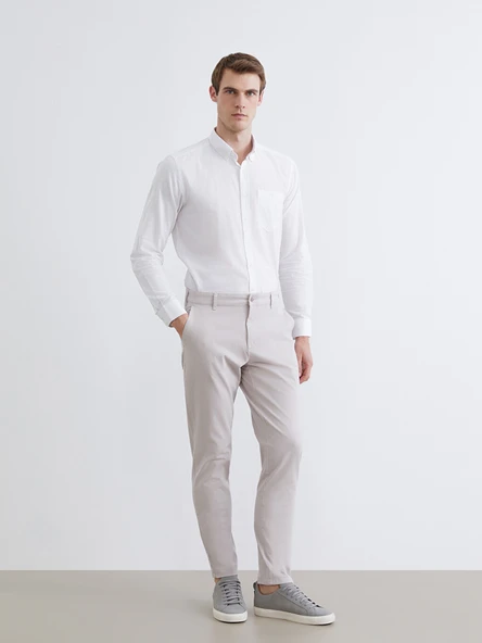 LCWAIKIKI Classic Gri Dar Kalıp Erkek Chino Pantolon ürün görseli 1