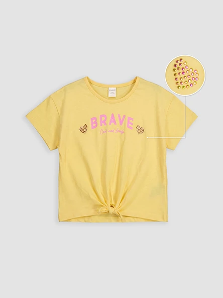 LCW Kids Sarı Taşlı Kız Çocuk Tişört ürün görseli 1
