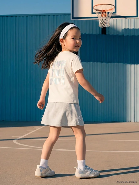 LCW Kids Beyaz Parlak Baskılı Kız Çocuk Tişört ürün görseli 1