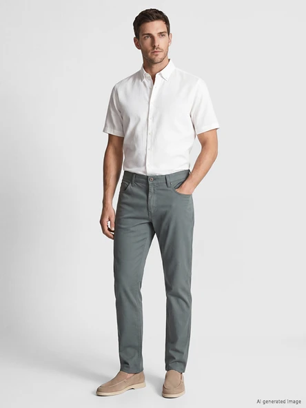 LCWAIKIKI Classic Yeşil Regular Fit Erkek Chino Pantolon ürün görseli 1