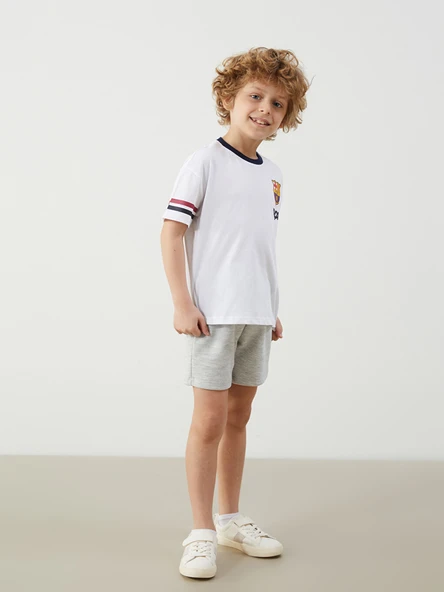 LCW Kids Gri Beli Lastikli Basic Erkek Çocuk Şort ürün görseli 1