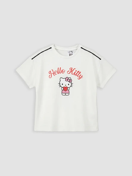 LCW Kids Beyaz Hello Kitty Baskılı Kız Çocuk Tişört ürün görseli 1