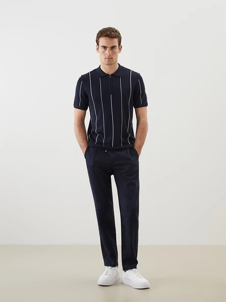 LCW Vision Lacivert Slim Fit Keten Karışımlı Erkek Pantolon ürün görseli 1