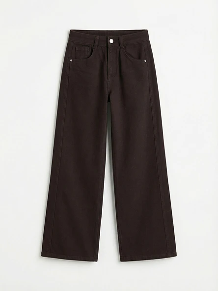 LCW Kids Kahverengi Wideleg Kız Çocuk Pantolon ürün görseli 1