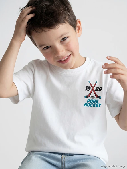 LCW Kids Beyaz Bisiklet Yaka Baskılı Erkek Çocuk Tişört ürün görseli 1