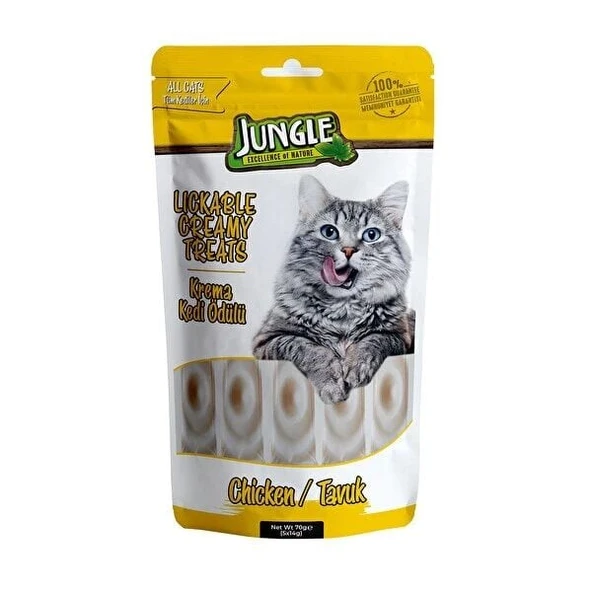 Jungle Krema Kedi Ödül Maması Tavuklu 5x14 Gr ürün görseli 1