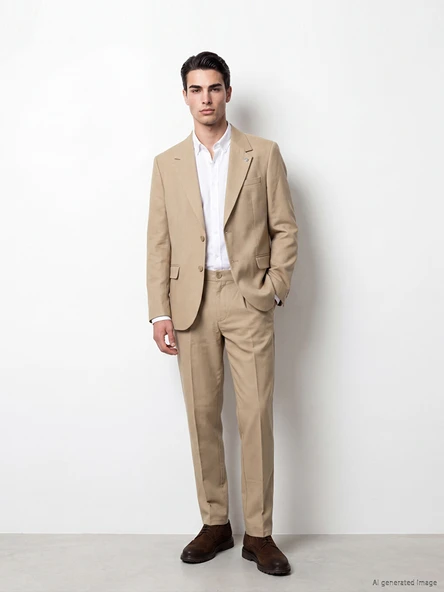 LCW BUSINESS Bej Slim Fit Erkek Chino Pantolon ürün görseli 1