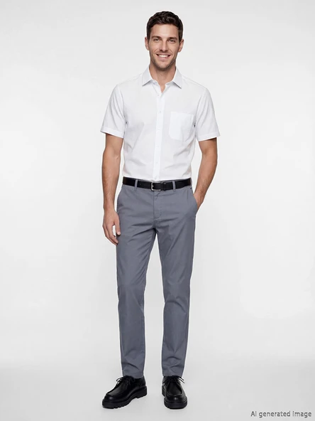 LCWAIKIKI Classic İndigo Dar Kalıp Erkek Chino Pantolon ürün görseli 1
