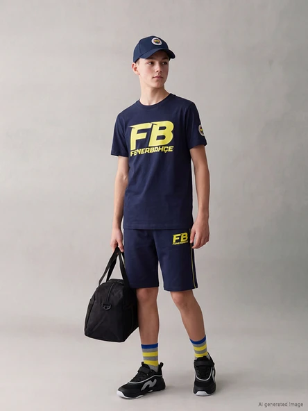 LCW Kids Lacivert Fenerbahçe Baskılı Erkek Çocuk Tişört ürün görseli 1