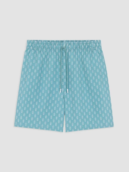 LCW SWIMWEAR Mavi Kısa Boy Desenli Erkek Deniz Şortu ürün görseli 1