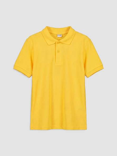 LCW Kids Sarı Polo Yaka Erkek Çocuk Pike Tişört ürün görseli 1