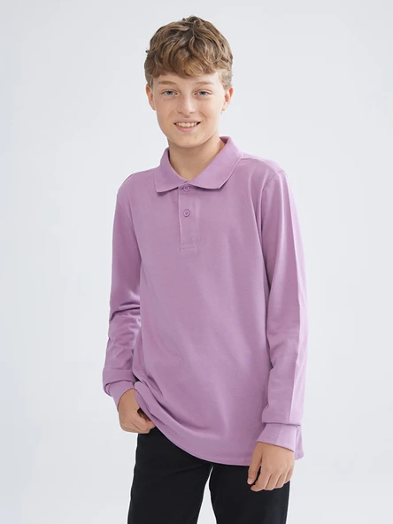 LCW Kids Mor Polo Yaka Erkek Çocuk Tişört ürün görseli 1