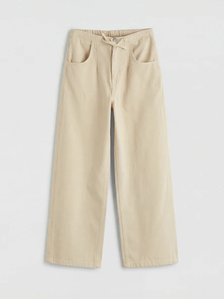 LCW Kids Bej Wideleg Gabardin Kız Çocuk Pantolon ürün görseli 1