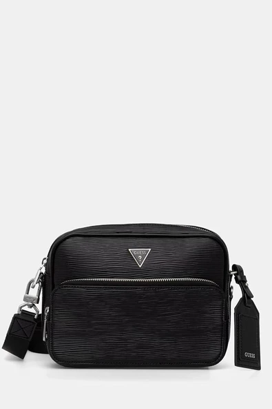 Guess Milano Çift Fermuarlı Erkek Siyah Çapraz Çanta HMMIPWP6222-BLA ürün görseli 1